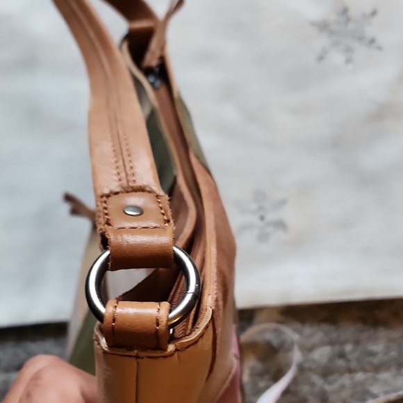 The Sak Multicolor Patchwork Leather Suede Shoulder Bag. - Picture 10 of 15